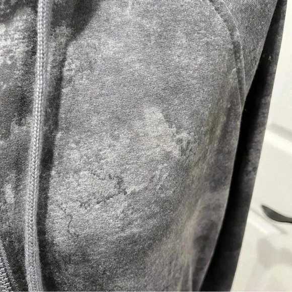 Danskin zip front hooded tie dye grays jacket, extra warm neck layer, thumbholes - Picture 10 of 12